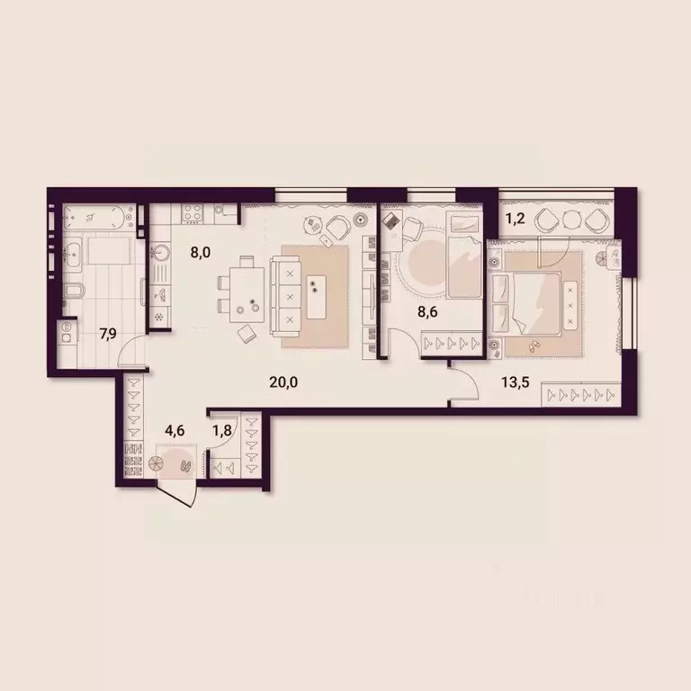 2-к кв. Приморский край, Артем ул. Куйбышева, 11А (65.61 м) - Фото 1