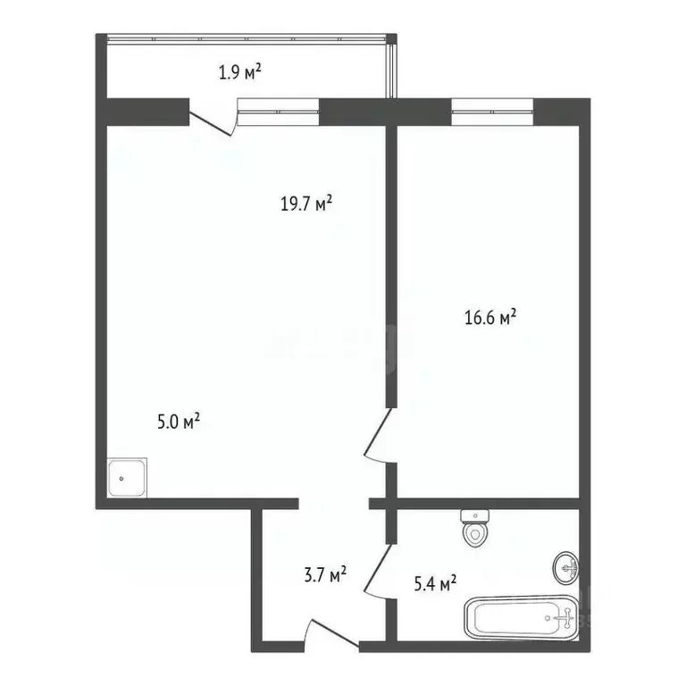 2-к кв. Красноярский край, Красноярск Аральская ул., 45 (52.3 м) - Фото 1