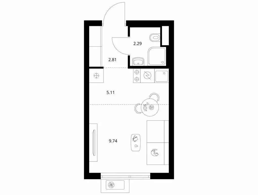 Квартира-студия: деревня Новое Девяткино, жилой комплекс Заречный Парк ... - Фото 1