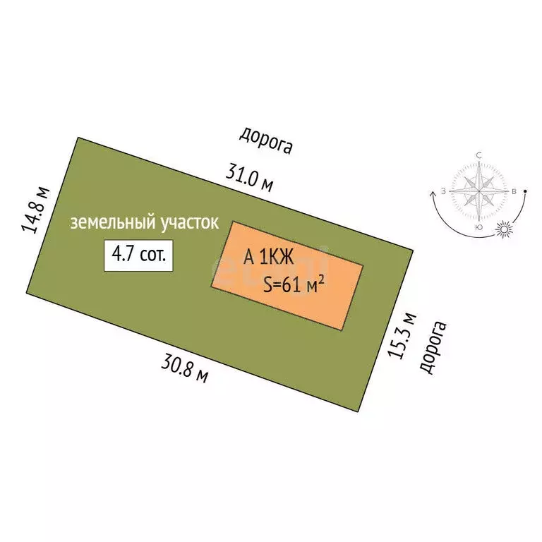Дом в Тюмень, садовое товарищество Яровское, Земляничная улица (61 м) - Фото 1