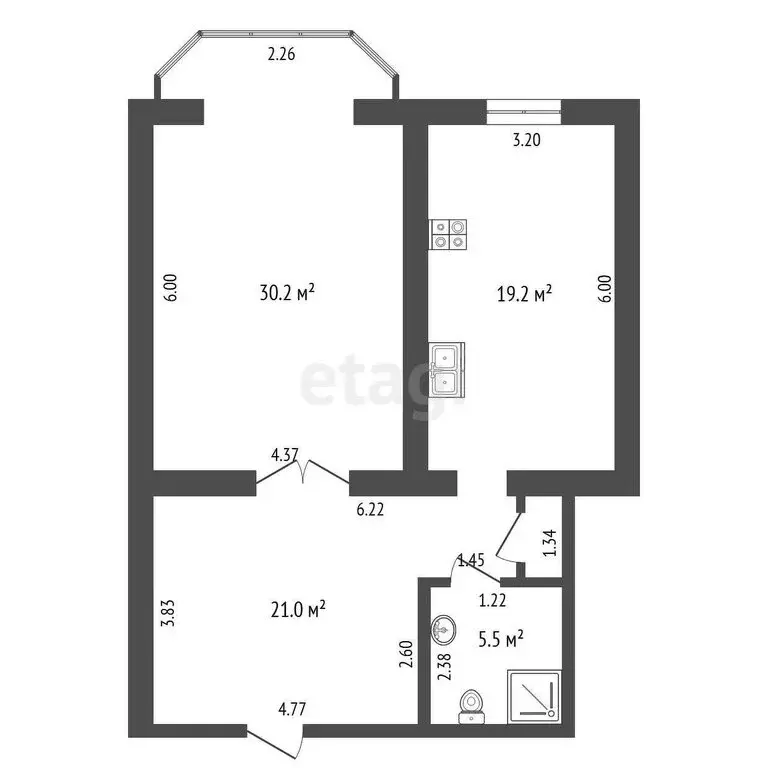 1-комнатная квартира: Нальчик, улица Кешокова, 57 (75.7 м) - Фото 0