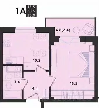 1-к кв. Псковская область, Псковский район, Завеличенская волость, д. ... - Фото 1