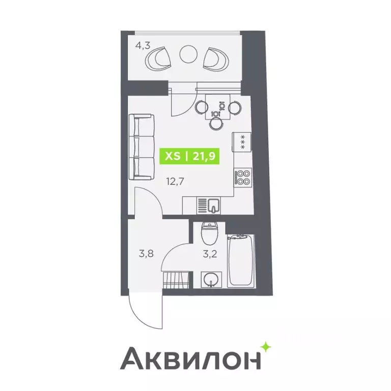 Студия Санкт-Петербург бул. Головнина, 4 (21.9 м) - Фото 0