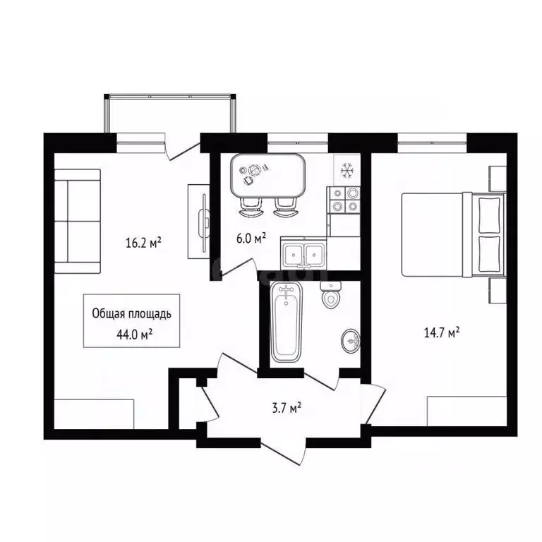 2-к кв. Новосибирская область, Искитимский район, Линево городское ... - Фото 2