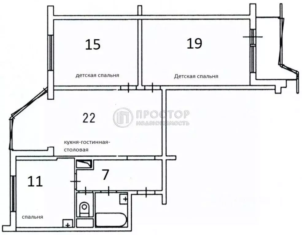 3-к кв. Москва просп. Защитников Москвы, 8 (80.0 м) - Фото 2