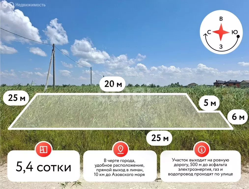 Участок в Темрюк, Осенняя улица (5.4 м) - Фото 1