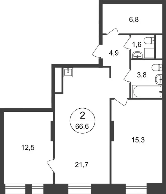 2-комнатная квартира: Московский, улица Никитина, 3к3 (66.6 м) - Фото 1