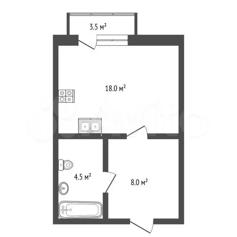 Квартира-студия, 30,2 м, 4/8 эт. - Фото 0