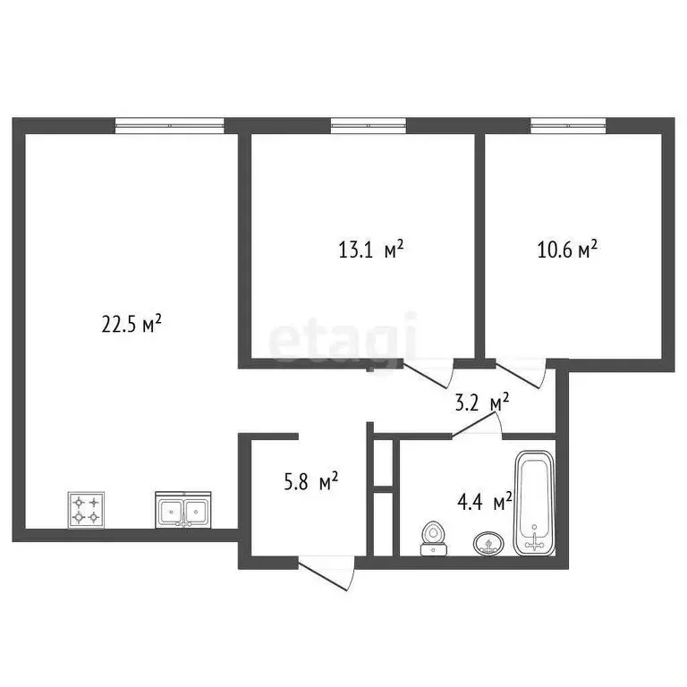 2-комнатная квартира: Санкт-Петербург, улица Шкапина, 15 (59.9 м) - Фото 1