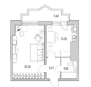 1-комнатная квартира: Санкт-Петербург, улица Кустодиева, 7к1 (43.8 м) - Фото 1