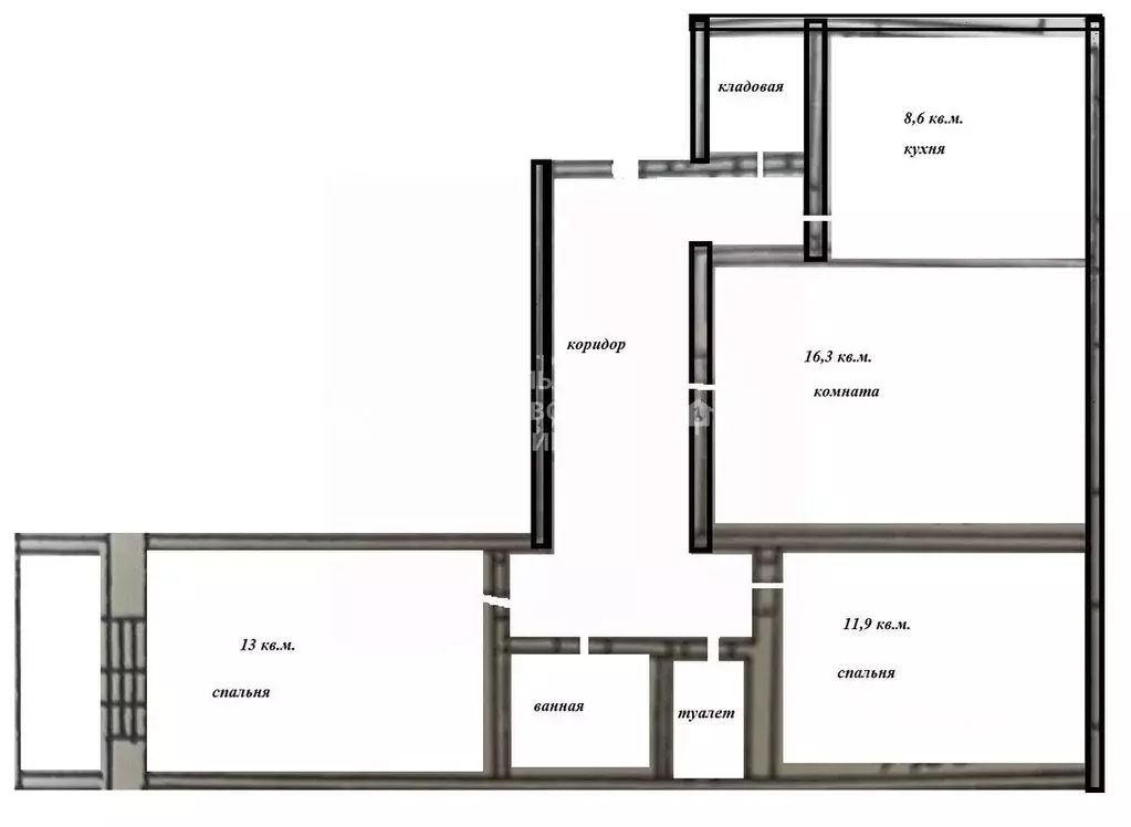 3-к кв. Рязанская область, Рязань ш. Михайловское, 82к1 (66.3 м) - Фото 1