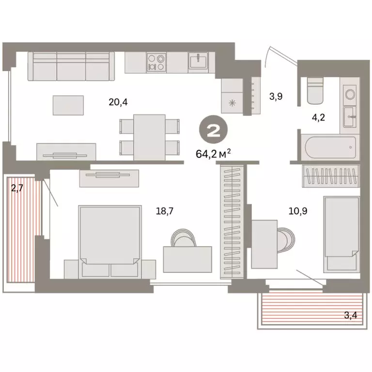2-комнатная квартира: Екатеринбург, жилой район Сортировочный, ... - Фото 1
