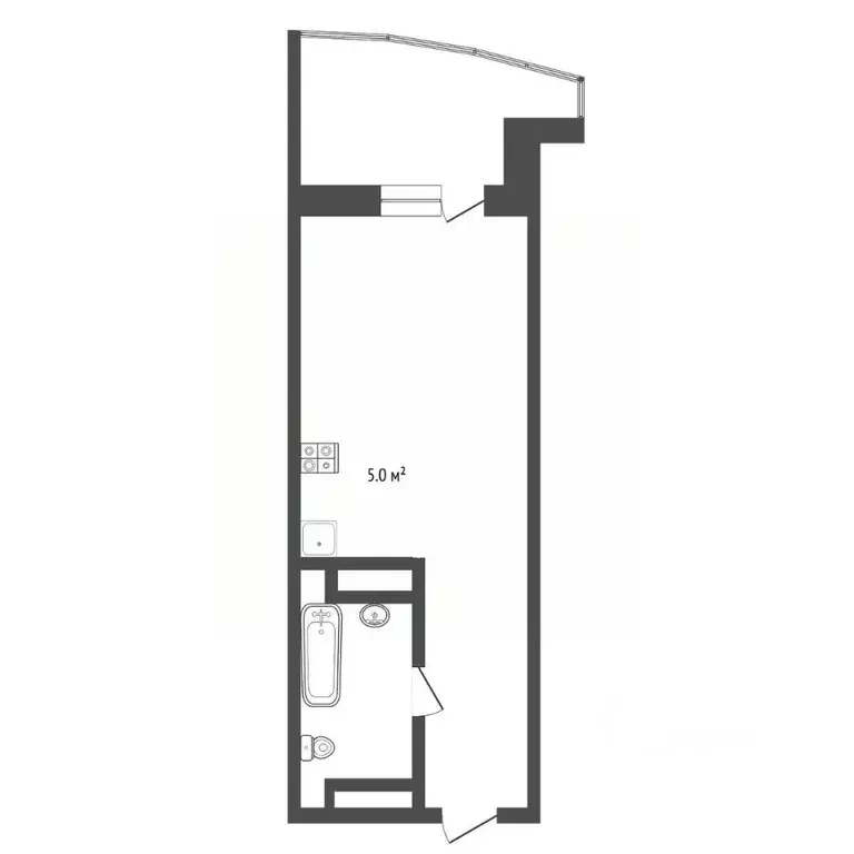Студия Тюменская область, Тюмень ул. Мельникайте, 2к13 (22.1 м) - Фото 2