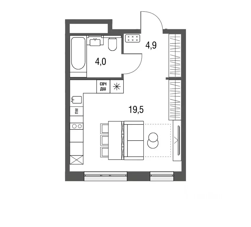 Студия Москва Тагильская ул., 2к1 (29.0 м) - Фото 0