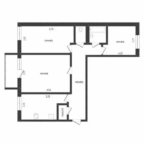 3-комнатная квартира: Улан-Удэ, Кабанская улица, 22 (62.3 м) - Фото 0
