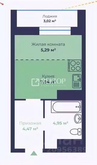 2-к кв. Ярославская область, Ярославль Чернопрудная ул., 15 (24.06 м) - Фото 2