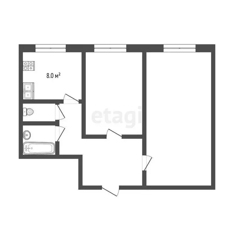 2-комнатная квартира: Москва, Фестивальная улица, 75 (44.6 м) - Фото 0