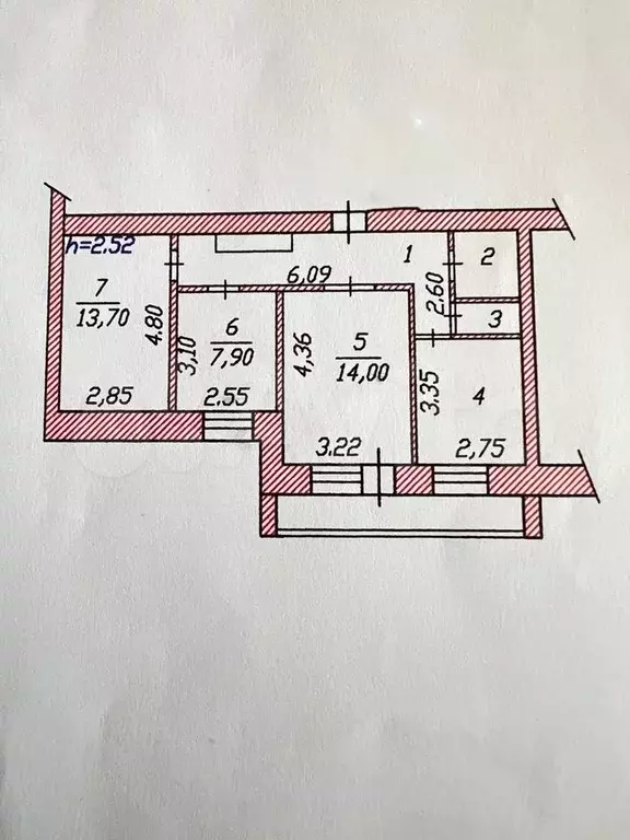 3-к. квартира, 59,5 м, 2/9 эт. - Фото 0