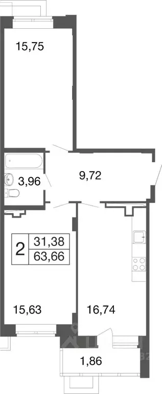 2-к кв. Московская область, Апрелевка Наро-Фоминский городской округ, ... - Фото 1