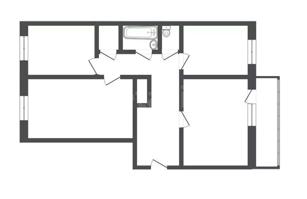 3-комнатная квартира: Прокопьевск, улица Гайдара, 30 (64 м) - Фото 1