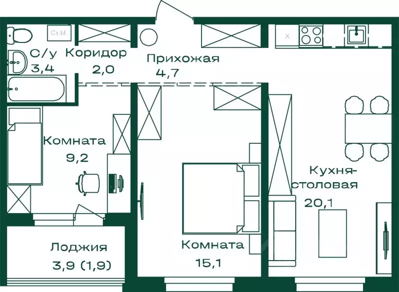 2-к кв. Алтай, Майминский район, с. Майма  (56.4 м) - Фото 0