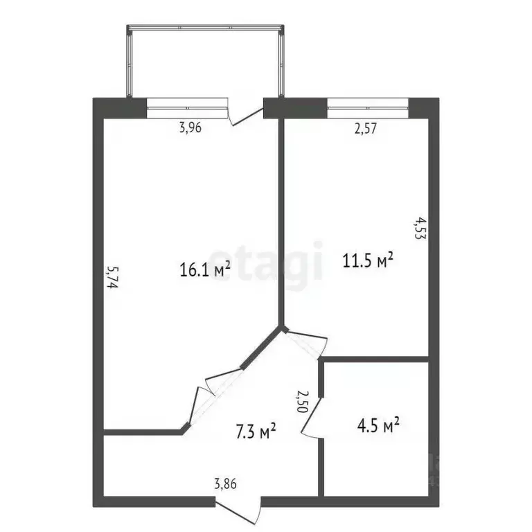1-к кв. Калужская область, Совхоз Боровский с/пос, д. Кабицыно, ... - Фото 2