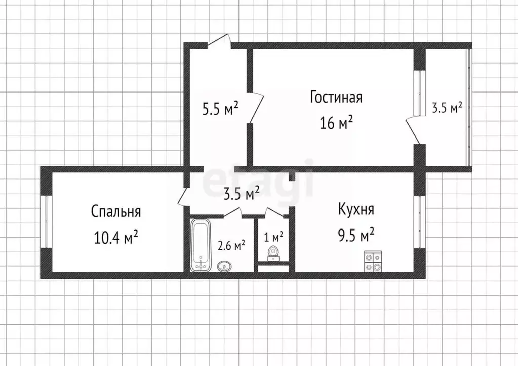 2-к кв. Саратовская область, Саратов ул. Романтиков, 46Б (48.0 м) - Фото 1