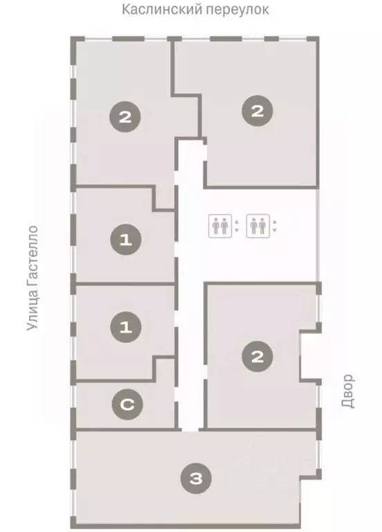 1-к кв. Свердловская область, Екатеринбург ул. Гастелло, 14 (42.87 м) - Фото 2