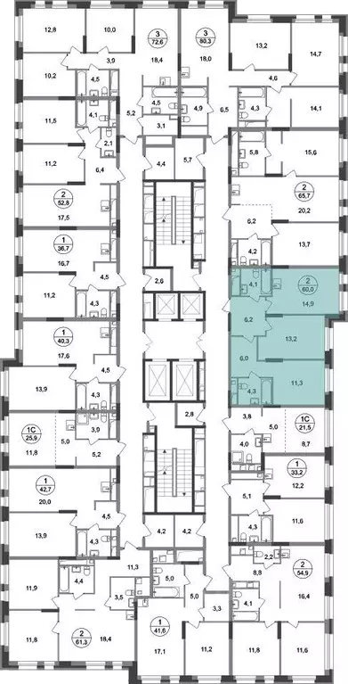 Квартира, 2 комнаты, 60 м - Фото 2