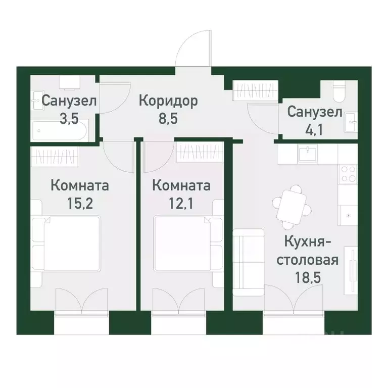 2-к кв. Свердловская область, Екатеринбург Твоя Привилегия жилой ... - Фото 0
