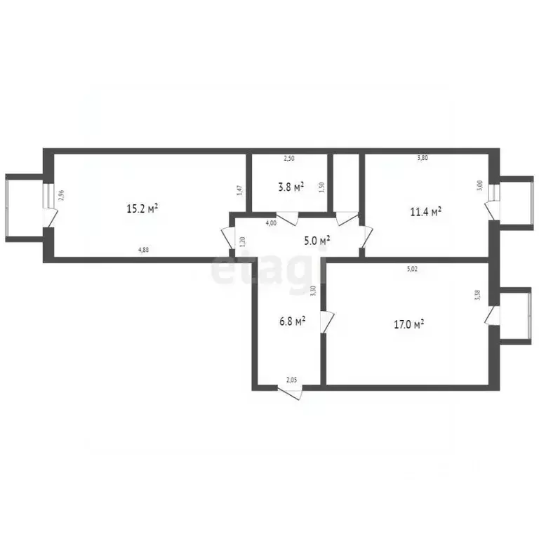 2-к кв. Кемеровская область, Кемерово ул. Дзержинского, 27 (61.0 м) - Фото 1