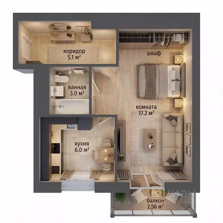 1-к кв. Кировская область, Киров ул. Некрасова, 7 (31.3 м) - Фото 2