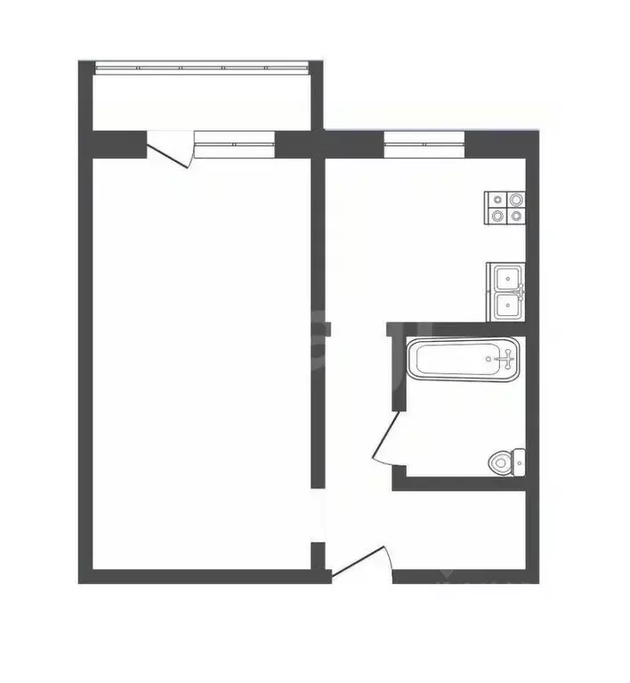 1-к кв. Кемеровская область, Прокопьевск ул. Обручева, 27 (30.3 м) - Фото 2