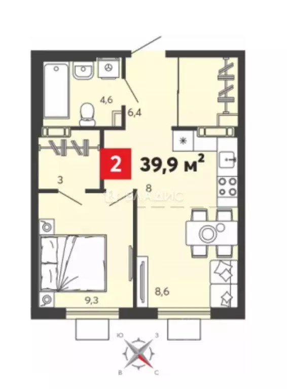 1-к кв. Пензенская область, Пензенский район, Засечный сельсовет, с. ... - Фото 2