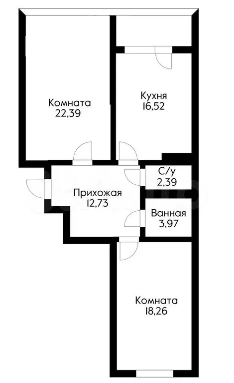 2-к. квартира, 71,6 м, 15/19 эт. - Фото 0