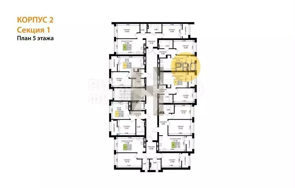 2-комнатная квартира: Гурьевск, жилой комплекс Включи (63.07 м) - Фото 2