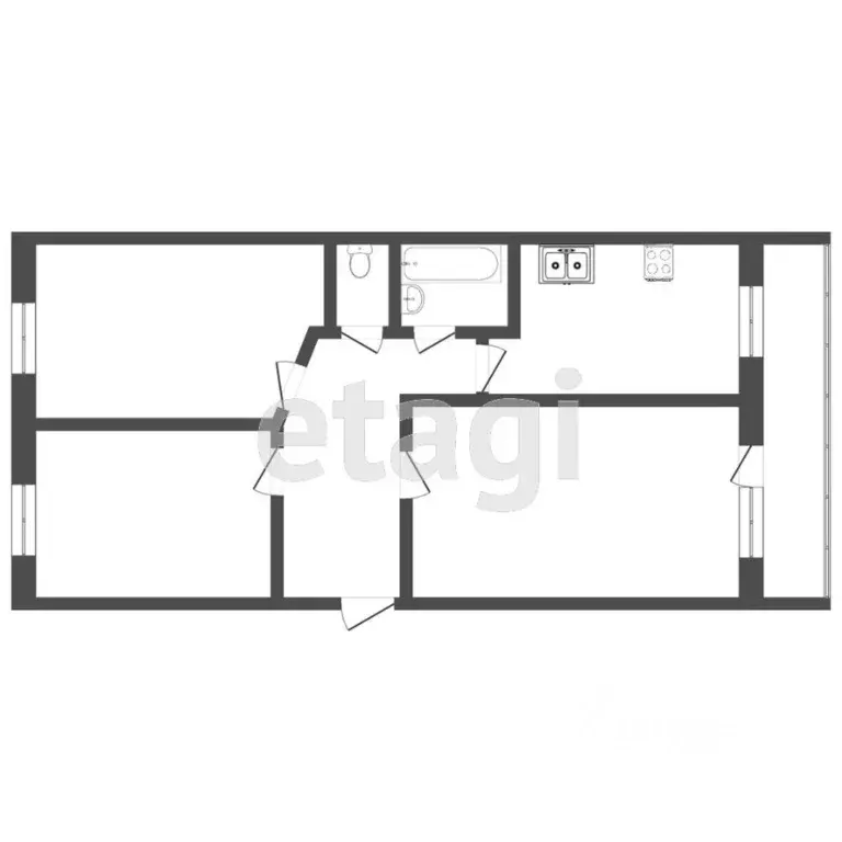 3-к кв. Тюменская область, Тюмень Матмасы мкр, ул. Пражская, 22 (60.0 ... - Фото 0