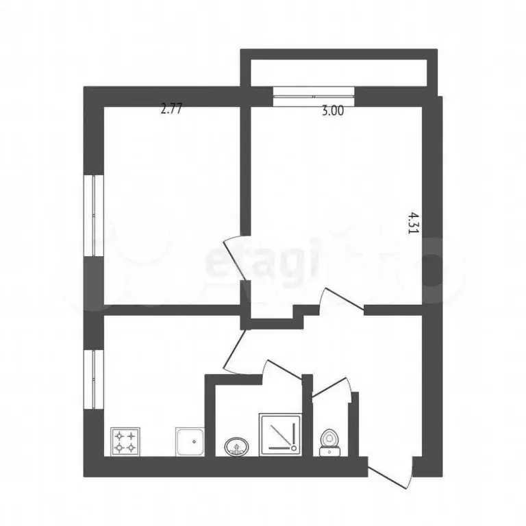 2-к. квартира, 36 м, 5/5 эт. - Фото 0