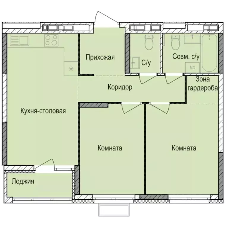 2-к кв. Удмуртия, Ижевск Автопроизводство жилрайон, Норвежский Лес ... - Фото 0