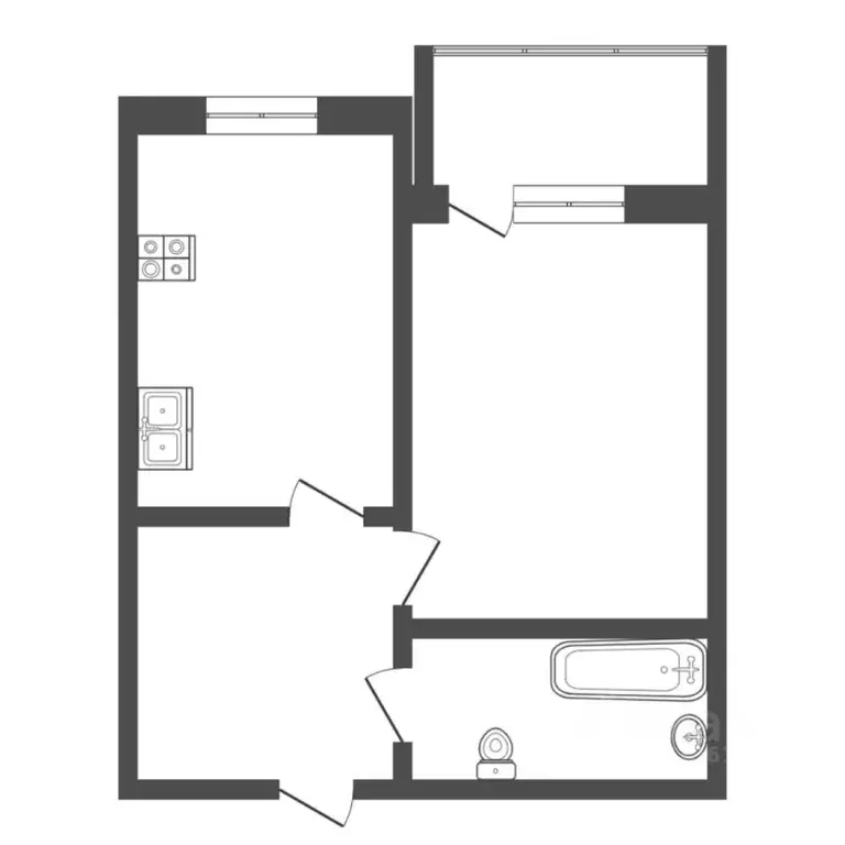 1-к кв. Тюменская область, Тюмень ул. Газовиков, 53к1 (42.1 м) - Фото 2