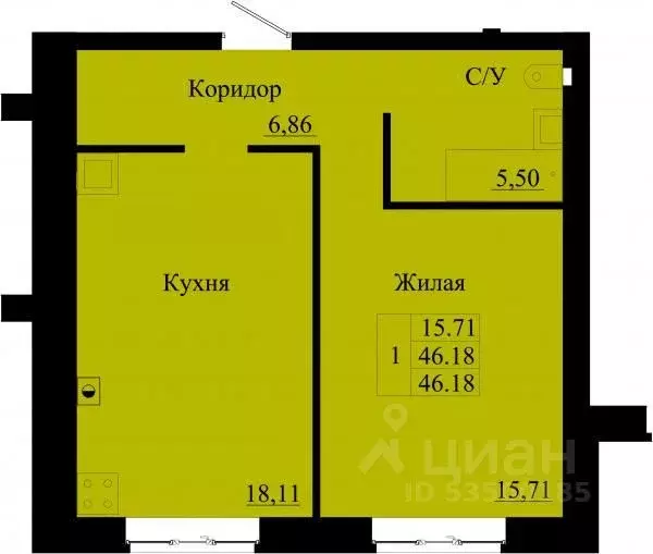 1-к кв. Ростовская область, Таганрог ул. Чехова, 359В (46.18 м) - Фото 0