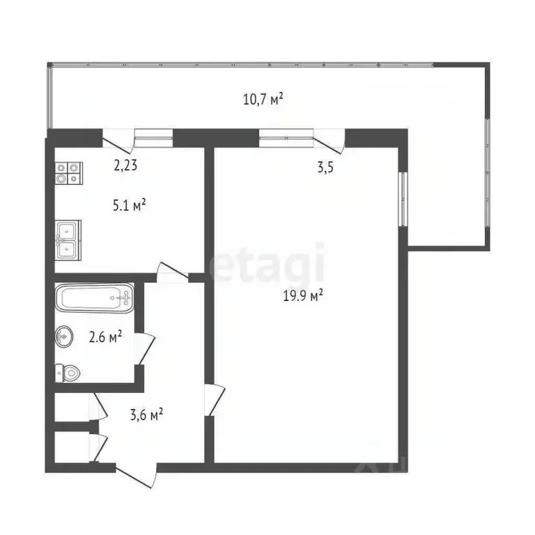 1-к кв. Крым, Саки ул. Ивановой (35.0 м) - Фото 1