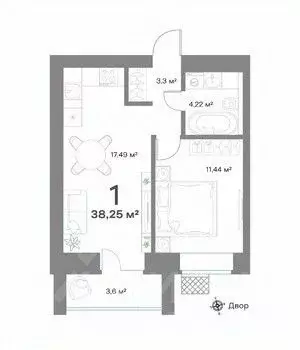 1-к кв. Нижегородская область, Выкса  (38.25 м) - Фото 0