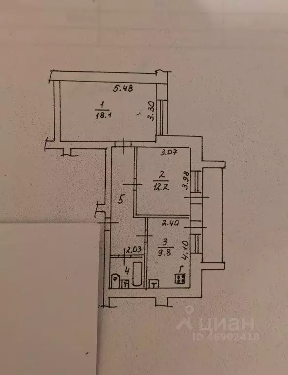 2-к кв. Вологодская область, Вологда ул. Воровского, 60 (53.7 м) - Фото 2