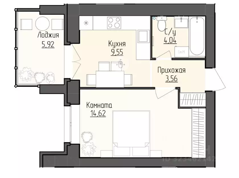 1-к кв. Ярославская область, Ярославль ул. Лескова, 17 (31.77 м) - Фото 2