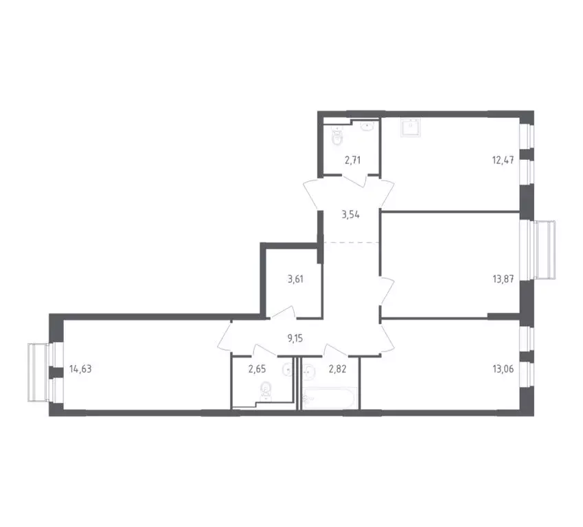 3-комнатная квартира: село Лайково, микрорайон Город-Событие, ЖК ... - Фото 1