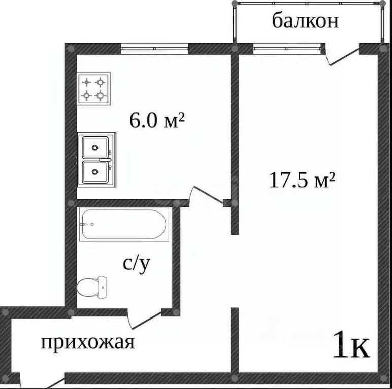 1-к кв. Костромская область, Красное-на-Волге пгт пер. Пушкина, 16 ... - Фото 1