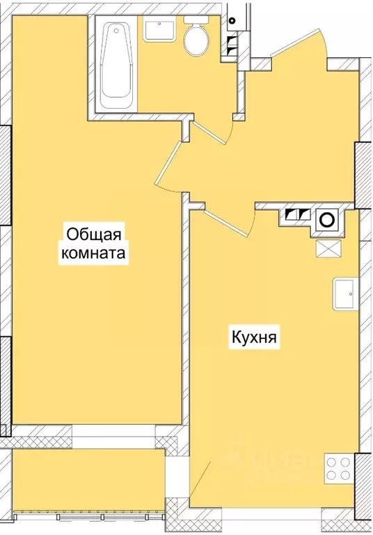 1-к кв. Саха (Якутия), Якутск ул. Три Сосны, 1 (47.2 м) - Фото 0