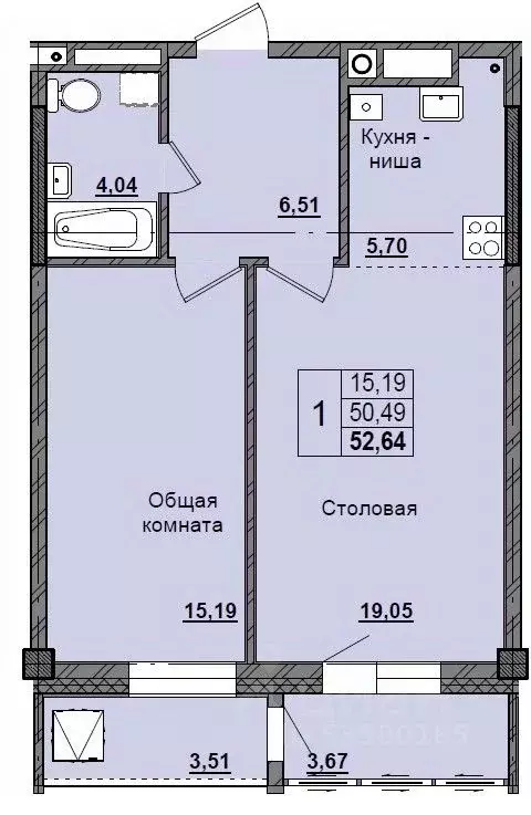 1-к кв. Саха (Якутия), Якутск ул. Красильникова, 5 (52.64 м) - Фото 0