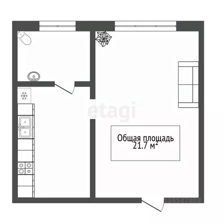 Комната Новосибирская область, Искитим Южный мкр, 47 (21.7 м) - Фото 1